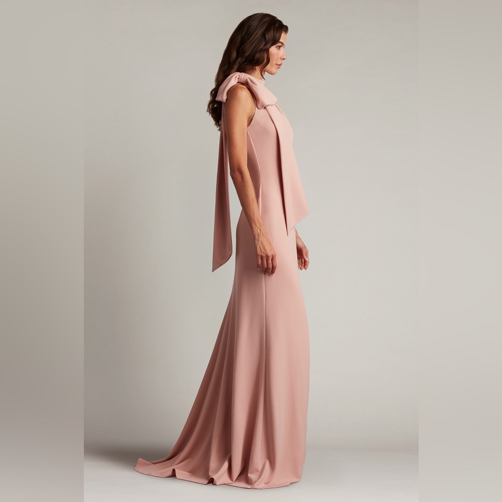 TADASHI SHOJI - SIMS SHOULDER BOW HALTER GOWN - Picture 3 of 5